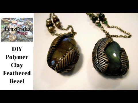 #diy  #polymerclay  Feathered Bezels step by step #polymerclayjewelry
