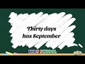 Thirty days has September | Rhyme | Kids School
