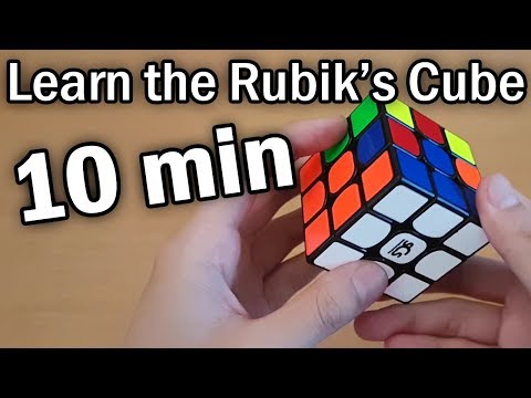 Part of a video titled Learn How to Solve a Rubik's Cube in 10 Minutes (Beginner Tutorial)