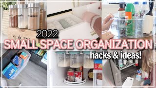 SMALL SPACE ORGANIZATION ON A BUDGET 2022 / RENTER FRIENDLY SPACE SAVING HACKS & IDEAS / SMALL HOME