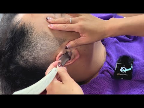 💈ASMR | Removes dead skin and whiskers from a man's...