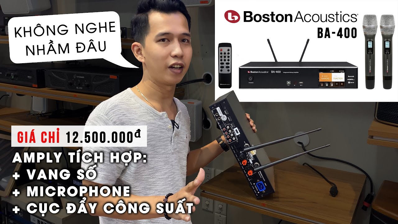 video Bộ Dàn Karaoke Gia Đình JBL TVA 382022 (JBL KI-510 + Ampli Karaoke Boston Acoustics BA400) 0