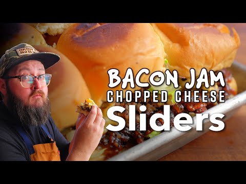 Bacon Jam Chopped Cheese Sliders Recipe | Griddled Smash Burger Bites by Chef Tom