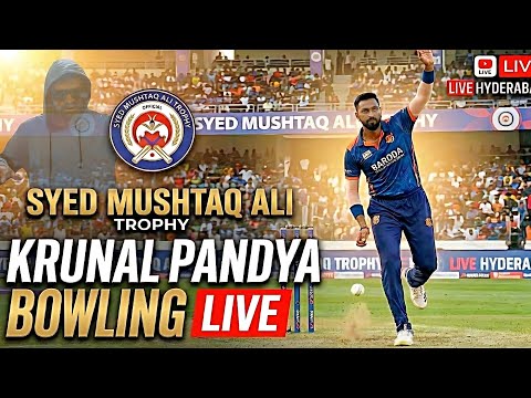 KRUNAL PANDYA SHOCKING BOWLING AT RAJIV GANDHI STADIUM 🏏 | SYED MUSHTAQ ALI TROPHY LIVE