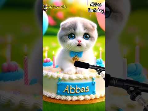 HAPPY BIRTHDAY ABBAS | HAPPY BIRTHDAY SONG WITH NAMES | Adorable Cute Cat 😺 #cat #happybirthday