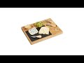 Set Planche à Fromage avec 3 Couteaux Noir - Marron - Bambou - Métal - Pierre - 40 x 3 x 30 cm