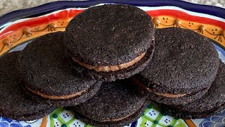 Keto Oreo Cookies with Chocolate Filling