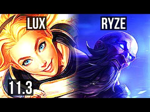 LUX vs RYZE (MID) | 7/1/8, 2.5M mastery, 700+ games | BR Challenger | v11.3