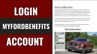 How To Login To MyFordBenefits Account | MyFordBenefits Sign In Steps