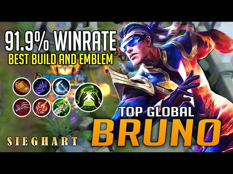 91.9% Winrate Bruno Best Build 2020 | Gameplay by Top 1 Global Bruno - SIEGHART | Mobile Legends