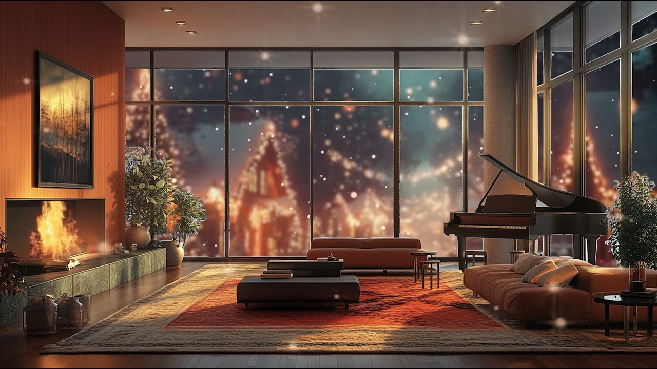 Melodious Music Washes Away Daily Worries And Helps You Relax In A Cozy Space | Piano Music & Fire