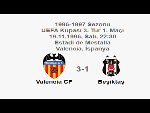 Valencia CF 3-1 Beşiktaş 19.11.1996 - 1996-1997 UEFA Cup 3rd Round 1st Leg