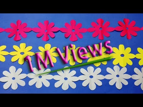 Paper cutting decoration-How to paper Cutting Flower Chain-christmas paper decorations step by step