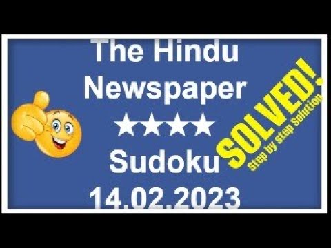 How to Solve Hindu 4-Star Sudoku, February 14, 2023 | Step-by-Step Solution | ★★★★
