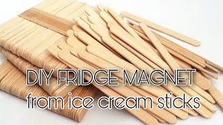 DIY Fridge Magnet Idea from popsicle sticks/ simple fridge magnet idea/foto frame fridge magnet