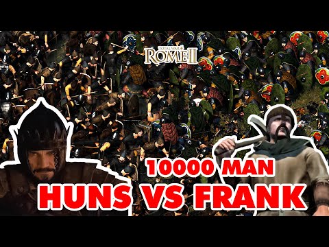 Huns Empire Attacks Frank Army - Cinematic Battle 20000 Unit - Total War Attila Battle