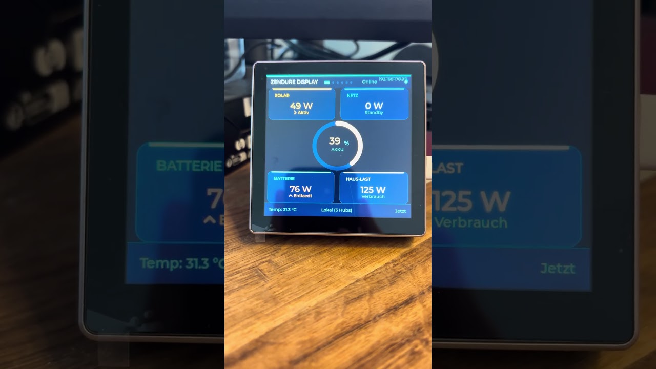 Zendure Display für solarflow und weitere Geräte. Unterstützt auch den Shelly pro 3EM und Everhome