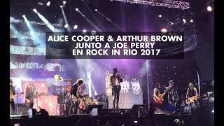 Alice Cooper & Arthur Brown junto a Joe Perry en Rock In Rio 2017