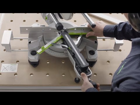 Akumuliatorinis traukiamas skersinio pjovimo pjūklas Festool KSC 60 EB-Basic | 577775 (be akumuliatoriaus ir pakrovėjo) video