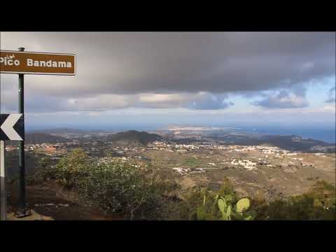 Панорама острова Гран-Канария с вершины потухшего вулкана пика Бандама (Pico de Bandama 569 m).