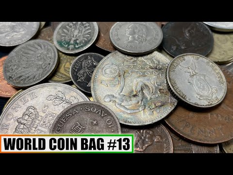 World Coin Grab Bag: Toned SILVER Coinage & More Found In Unboxing - Bag #13