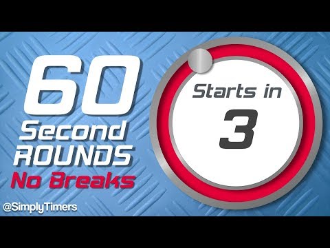 60 sec / 1 min Interval Timer with no breaks - 100 rounds