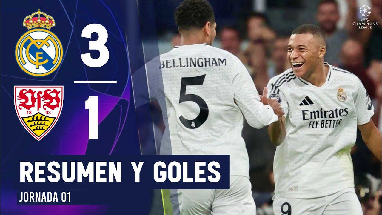 Resumen Real Madrid vs Stuttgart (3-1) • Champions League hoy 2024