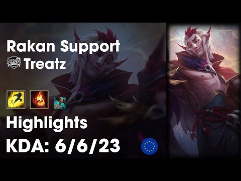 Rakan Support Highlights - Treatz - EUW Challenger Patch 7.9