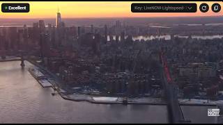 LIVE SKYFOX over New York City sunset
