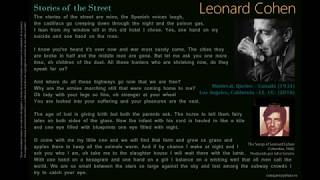 Stories Of The Street - Leonard Cohen