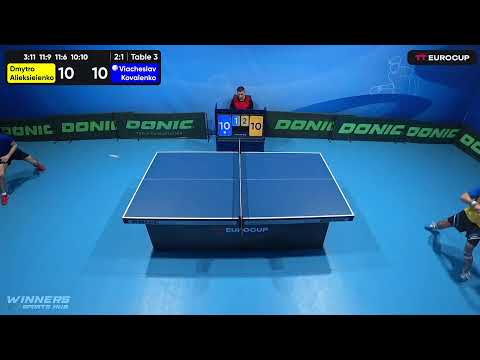 13:40 Dmytro Alieksieienko 3-1 Viacheslav Kovalenko 19.04.2023 TT Euro.Cup Ukraine Master. Table 3