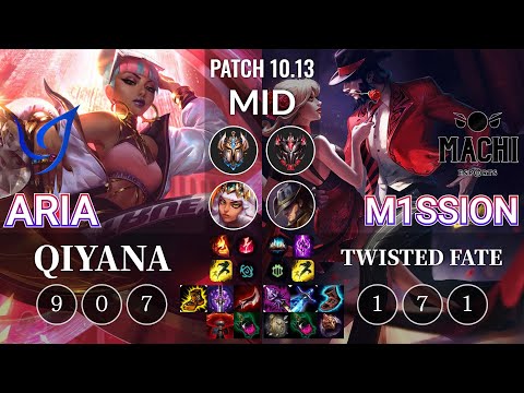 CGA Aria Qiyana vs MCX M1ssion Twisted Fate Mid - KR Patch 10.13