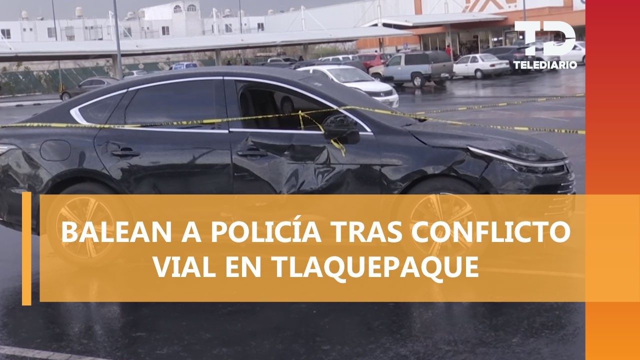 Policía de Zapopan resulta herido de bala tras sufrir un choque en Tlaquepaque