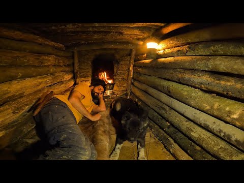 CAMPING DE BUSHCRAFT; Edificio Refugio SUBTERRÁNEO DE SUPERVIVENCIA. Cama de piedra cálida. Cocinar