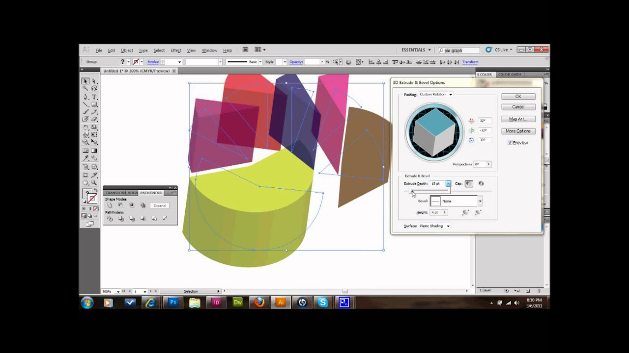 Illustrator Tutorial 3D Pie Charts | Glazefolio Design Blog