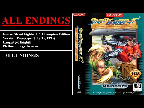 Street Fighter II': Champion Edition [July 30, 1993 Prototype] (Sega Genesis) - (All Endings)