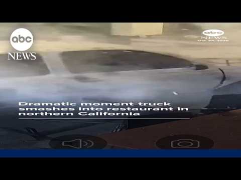 Pickup crashes into restaurant in Californai