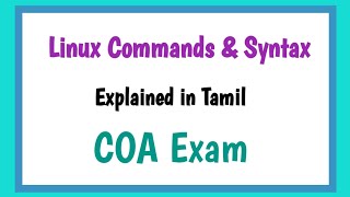 Download the video "Linux Commands Explained in Tamil | Syntax | COA Exam"