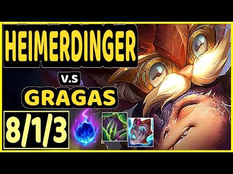 HEIMERDINGER vs GRAGAS - 8/1/3 KDA TOP GAMEPLAY - NA Ranked MASTER