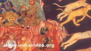 Monkeys in search for abducted Sita, scene from Ramayana