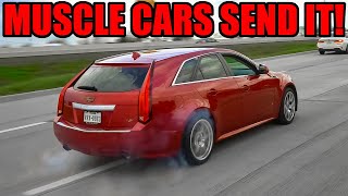 MODIFIED MUSCLE CARS POWER SLIDE OUT OF CAR MEET! (Burnouts, Drifts, Close Calls, and MORE!)