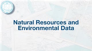 UC GIS Week 2020 - 4A - Natural Resources and Environmental Data