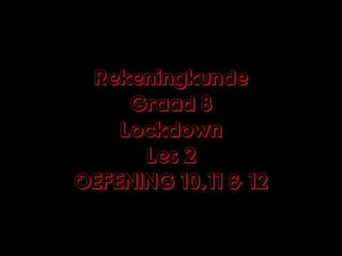 Rekeningkunde GRAAD 8: 23 April 2020 - periode 4 (2384)