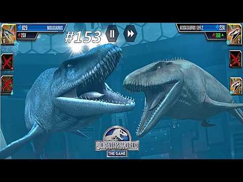 Mosasaurus vs Mosasaurus Gen 2 | Jurassic world the game  Dinosaurs Battle - # 153|
