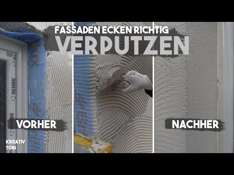 Gewebeeckwinkel (Kantenschutz) an der Fassade anbringen | Verputzen mit kreativtobi
