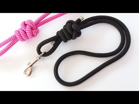 Single Rope Diamond / Scaffold Knot Dog Leash - How to Make 2 Non-Slip Loops Leash