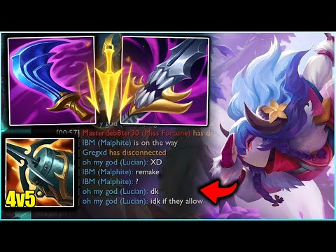 Our Support Rage Quit At Level 1 So We Won 4v5 With Kindred! (No Remake Allowed) - League Of Legends