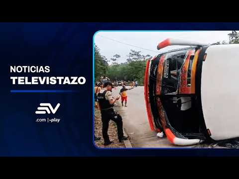 Dos muertos y seis heridos tras el volcamiento de un bus en Canoa, Manabí | Televistazo | Ecuavisa