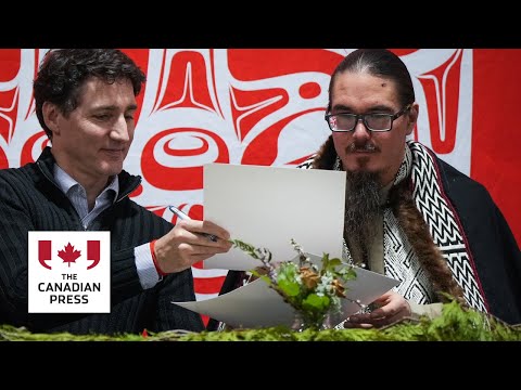 Haida celebrate title agreement, Trudeau emotional at ceremony