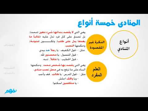 المنادى - اللغة العربية - نحو - للثانوية العامة -  المنهج المصري - نفهم